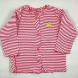 CARTER’S Snap Front Top or Jacket in a Peach/Pink Color Stripe 6m
